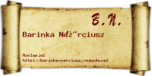 Barinka Nárciusz névjegykártya